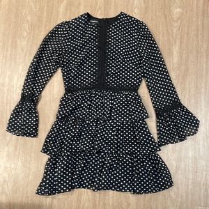 bebe black and white polkadot dress size 4